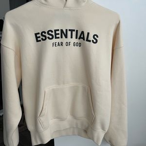 Fear of god essentials hoodie size youth 10 fits women’s size XS.